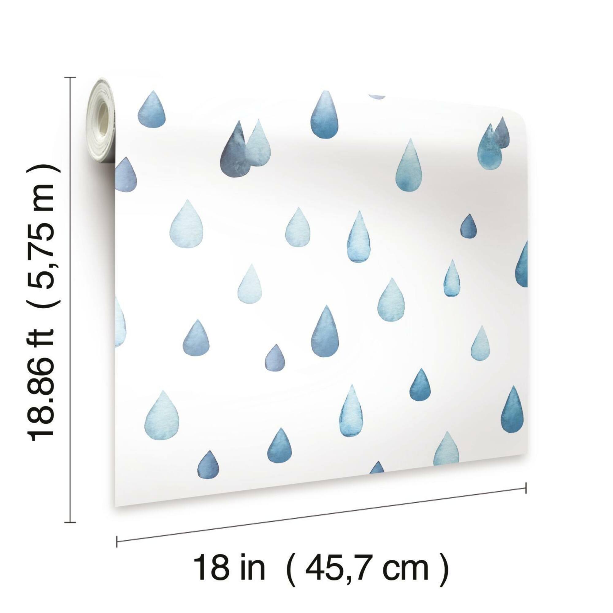 RoomMates Clara Jean Raindrops Peel & Stick Wallpaper